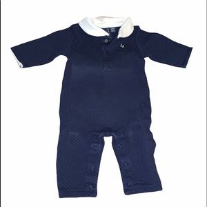 Janie and Jack Boys Long sleeve quilted romper